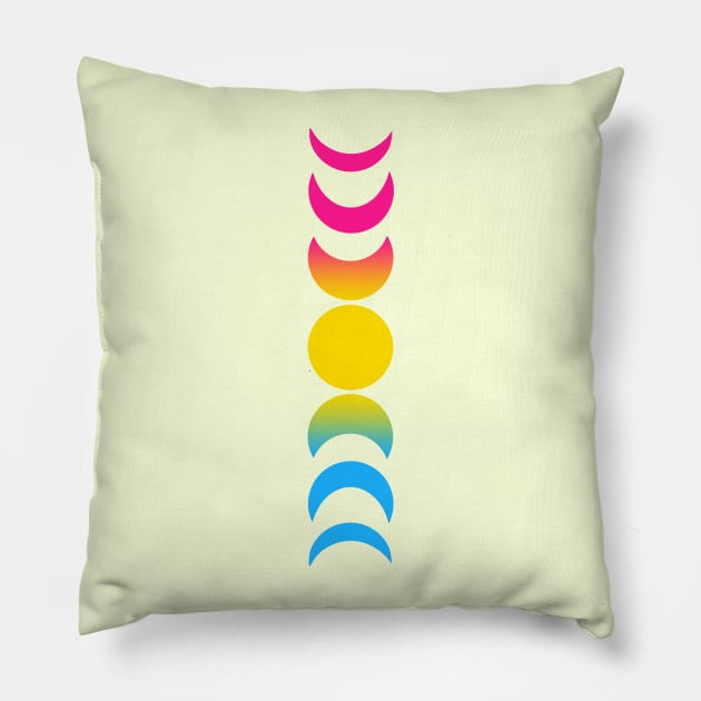 Moon Phases Pride (Pan) Pillow by Luna-Cooper