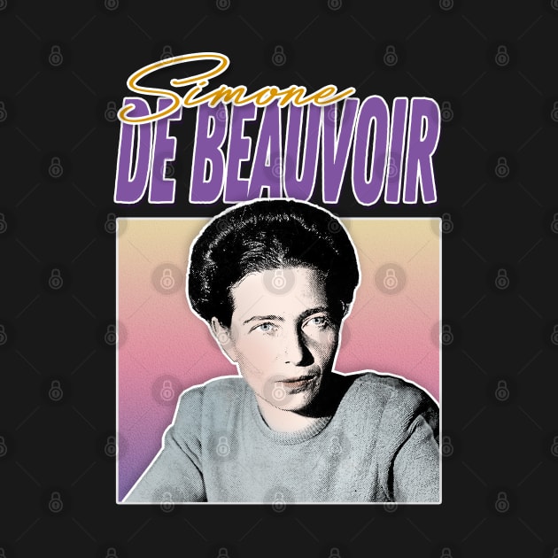 Simone De Beauvoir / Retro Styled Fan Art Design by DankFutura