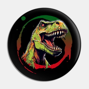 Fierce Allosaurus Color Splash Design Pin