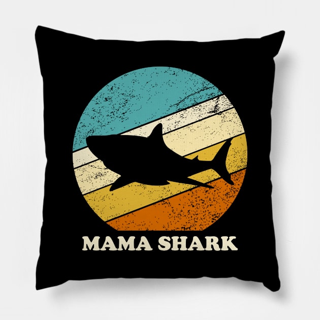 Mama shark vintage Pillow by Inyourdesigns