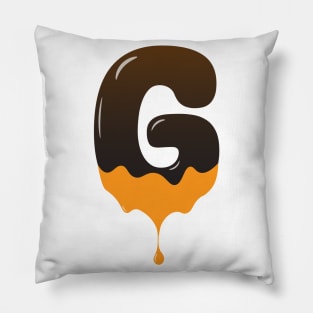 chocolate Alphabet Letter G Pillow