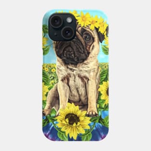 Flower pug Phone Case