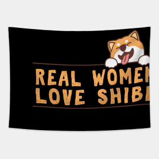 Real Women love shiba inu gift Tapestry