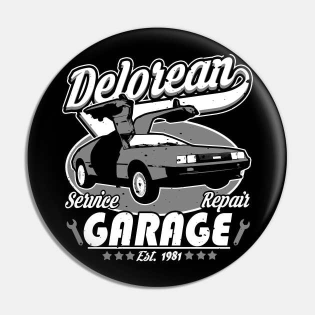 Delorean Garage Pin by absolemstudio