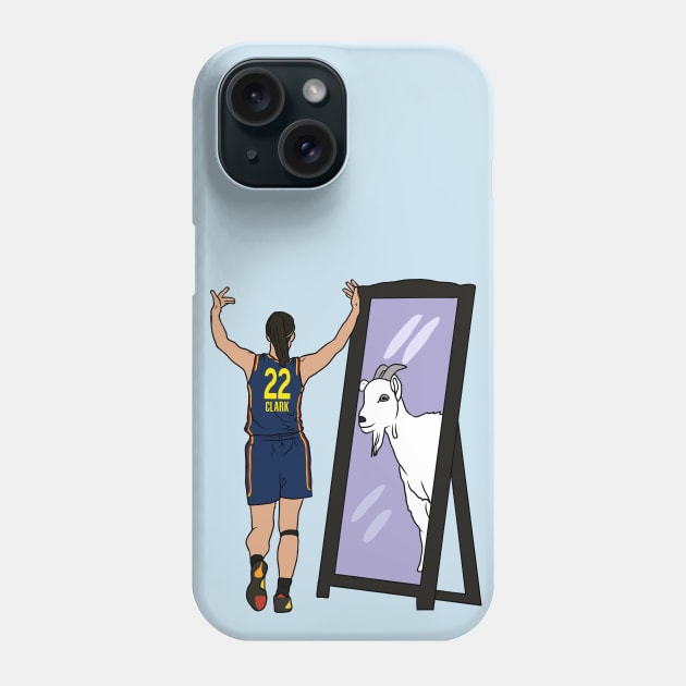 Caitlin Clark Mirror GOAT (Indiana) Phone Case by rattraptees