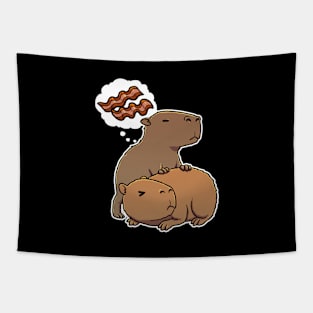 Capybara hungry for Bacon strips Tapestry