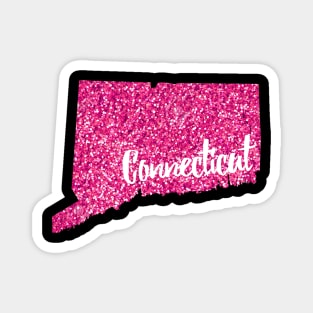 Sparkling Pink Connecticut Magnet