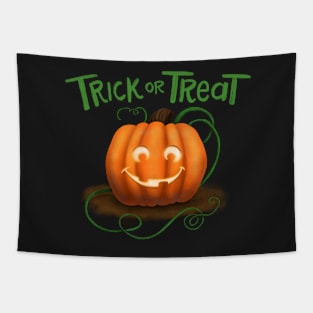 Halloween Trick or Treat Jack-o-Lantern Green Tapestry