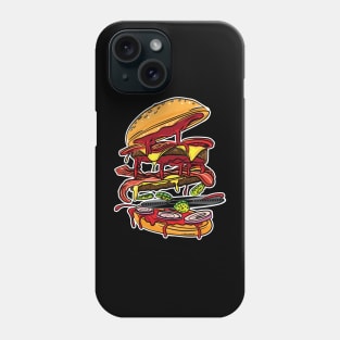 BBQ Hickory Bacon Double Cheese Burger with Vinyl Record Phone Case