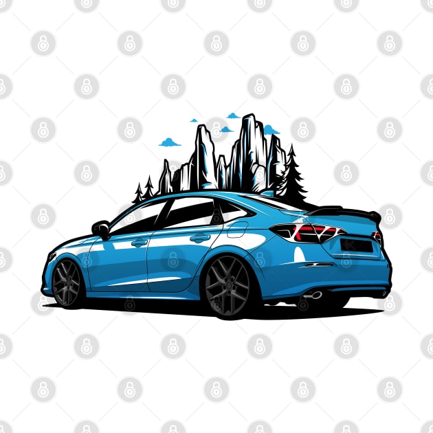 Blue Civic SI Mountains by KaroCars