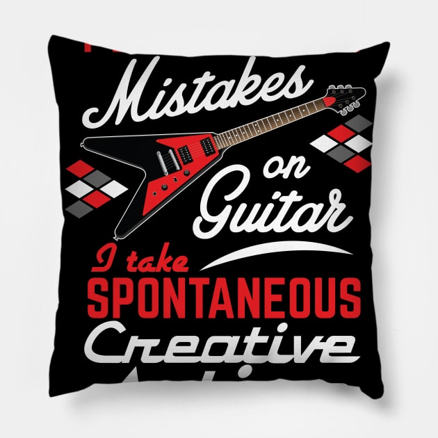 Vintage Rock-n-Roll Guitar - Spontaneous Action Pillow by Vector Deluxe