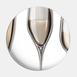 Elegant Champagne Flutes Trio No. 970 Pin