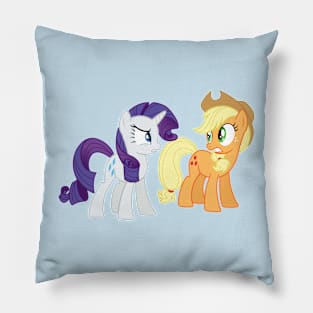 Shocked Rarity and Applejack exchange looks Pillow