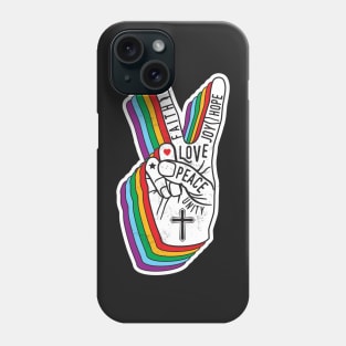 Peace sign rainbow, peace, rainbow, peace sign, love, hippie for anti war Phone Case