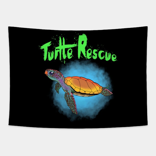 Turtle Rescue Sea Turtle 2 Tapestry by VenomRot