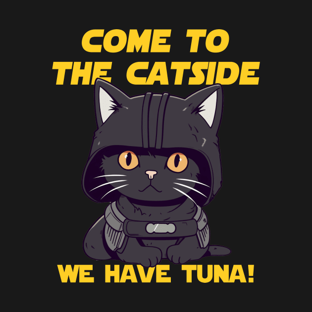 Funny Cute Black Sci-Fi Cat Dark side by geekmethat