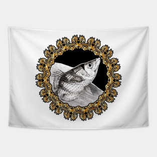 Pisces zodiac sign Fish gold Tapestry