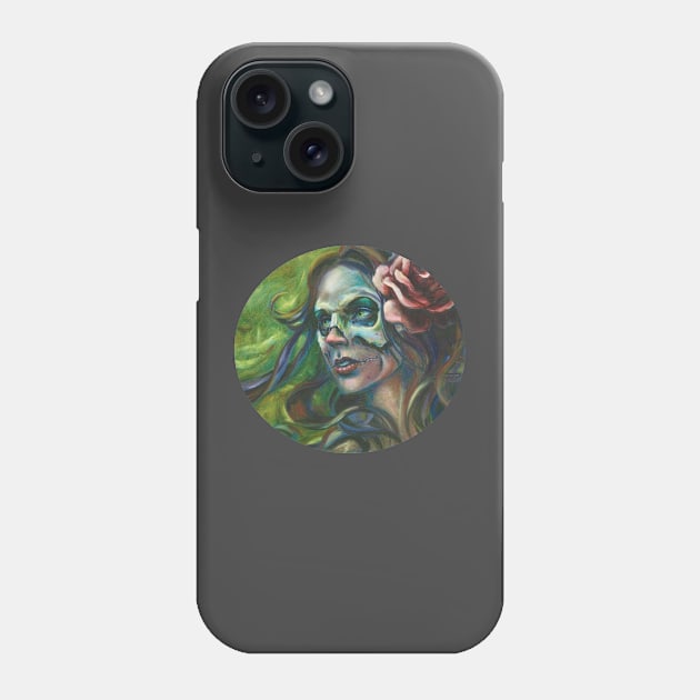 Rosed Skull Lady Phone Case by justteejay