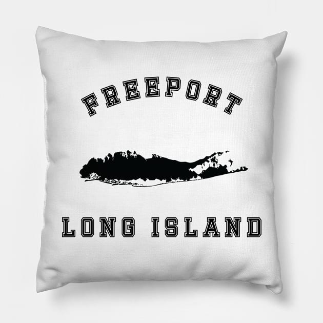 Freeport Long Island (Light Colors) Pillow by Proud Town Tees