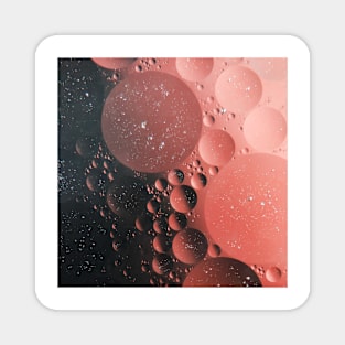 Moon Surface Art Salmon Black Magnet