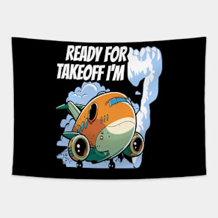 Ready for Takeoff I'm 7 - 7nd Birthday Boy Airplane Theme Tapestry