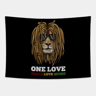 Rasta Lion, Peace Love Music, Jamaica Tapestry