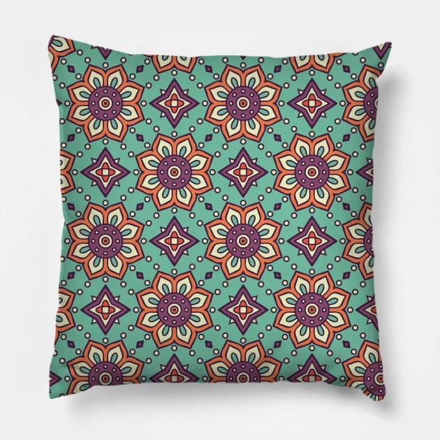 Beautiful Moroccan Flower Pattern Pillow by machmigo