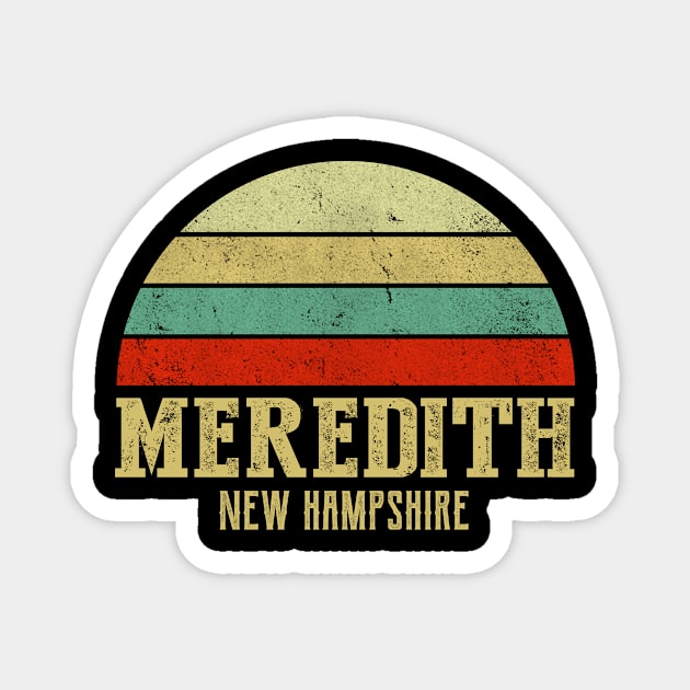 MEREDITH NEW HAMPSHIRE Vintage Retro Sunset Magnet by LIPTIN