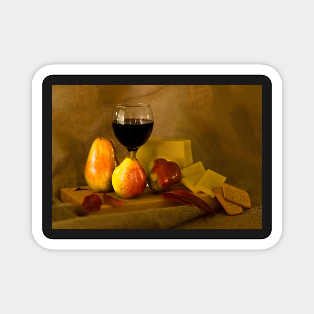 Fruit, Cheese and Wine Magnet by Bevlyn