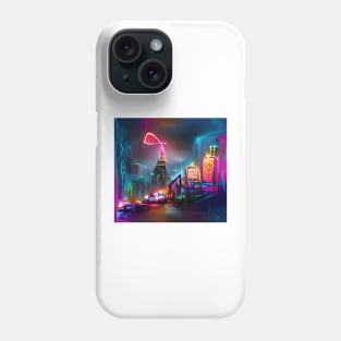 Futuristic Neon City Phone Case