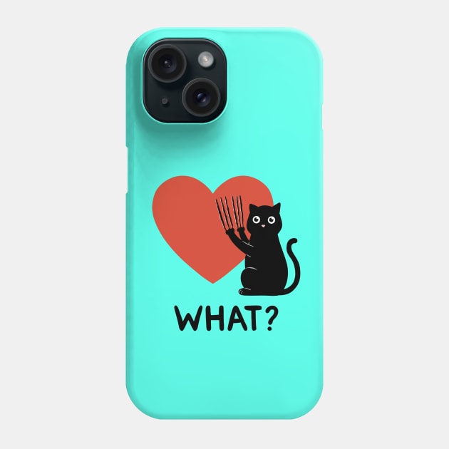 Cat and heart Phone Case by coffeeman