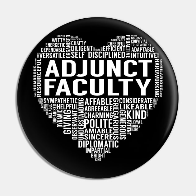 Adjunct Faculty Heart Pin by LotusTee