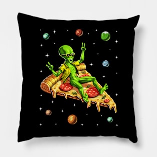 Alien Riding Pizza Pillow