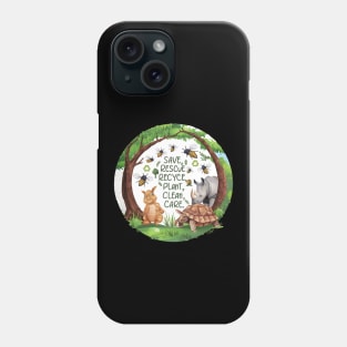 Save Bees Rescue Animals Recycle Plastic Earth Day Phone Case