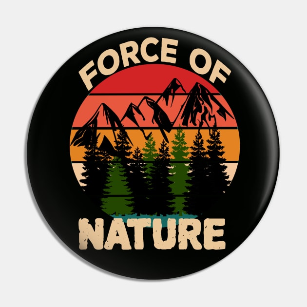 Force Of Nature - Retro Sunset Pin by musicanytime