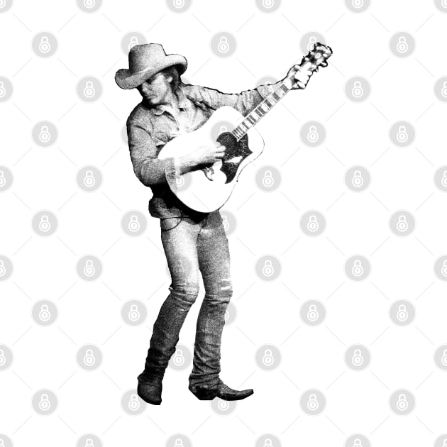 retro dwight yoakam sketch shirt design by peabo_mr