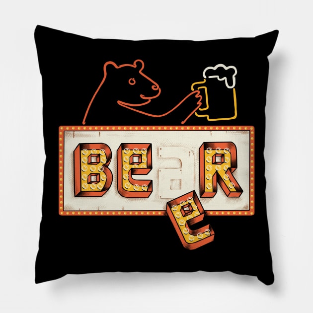 beer or bear Pillow by coffeeman