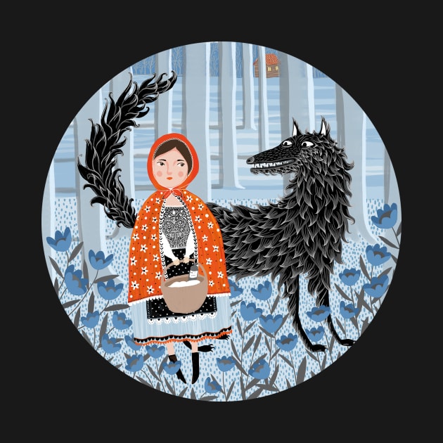 Little red riding hood & big bad wolf by RebeccaReckArt