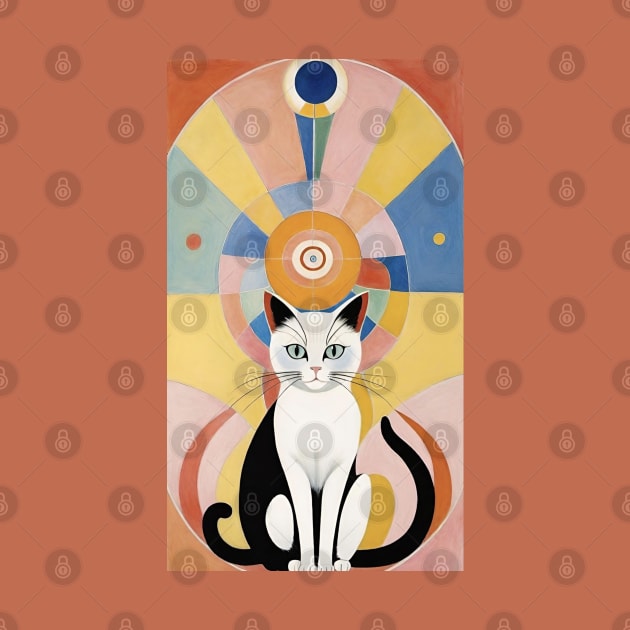 Hilma af Klint's Kaleidoscopic Catopia: Abstract Feline Symphony by FridaBubble