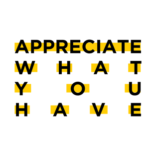 Appreciate What You Have | Typographic Positive Vibe T-Shirt