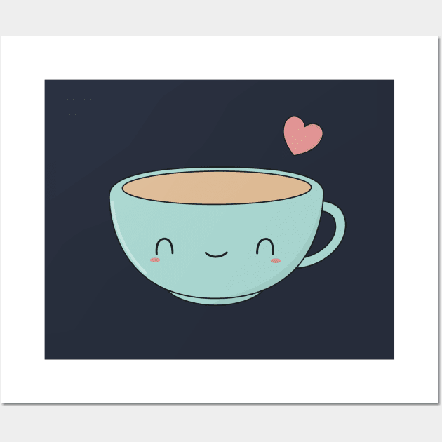 Kawaii Coffee Cup Art Print