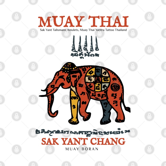 Vintage Muay Thai Tattoo Elephant by KewaleeTee
