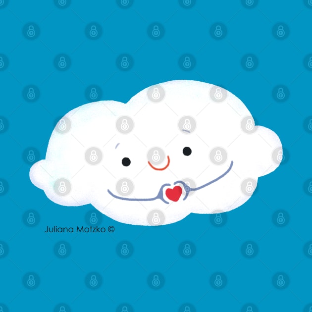 Cloud doing a heart with hands by julianamotzko