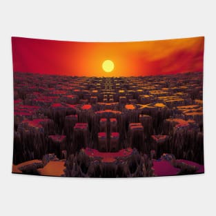 Sci Fi Sunset Tapestry