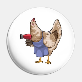 Chicken Hairdresser Hair dryer Pin