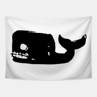 Whale Doodle Black Tapestry