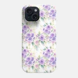 Watercolor Lilac  Roses Flower Art Phone Case