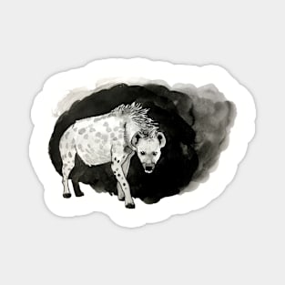 Fierce Hyena Ink Drawing Magnet