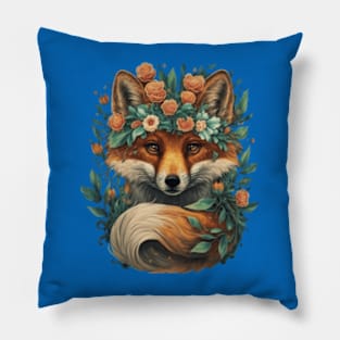 Cute floral fox gift ideas, fox gift ideas , fox kids tee, fox kids hoodie, fox tshirts Pillow