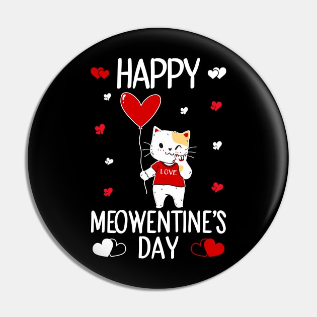 Cute Cat Valentines Day for Girls Pin by DragonTees